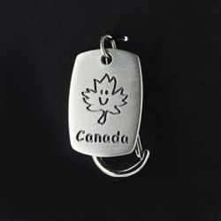 Canada Smiley Leaf Pewter Key Ring - 3425KT